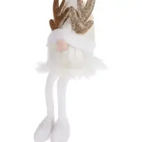 Светодиодная фигура &laquo;Гном белая шапочка&raquo; 33 см, 1 LED, от батареек AG10&times;3, свечение тёплое белое