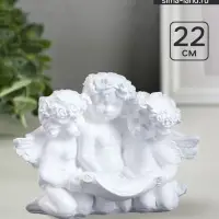 Фигурка гипс &laquo;Ангел тройной&raquo; белый 16&times;28&times;22 см