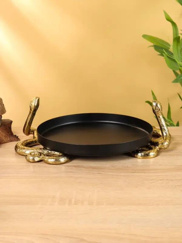 Поднос с бортиками «Золотая змейка», 33×24×10 см, алюминий, сталь Поднос с бортиками «Золотая змейка», 33×24×10 см, алюминий, сталь