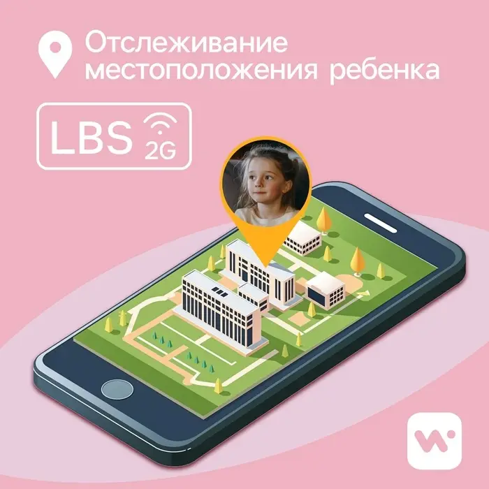 Детские смарт-часы Windigo AM-15, 1.44", 128&times;128, SIM, 2G, LBS, камера 0.08 Мп, розовые