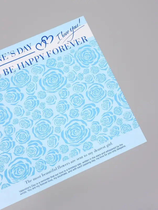 Пленка флористическая для цветов, &laquo;Цветы&raquo;, голубая, 57&times;57 см