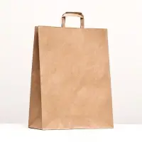 Пакет крафт без печати, плоская ручка 35×15×45 см