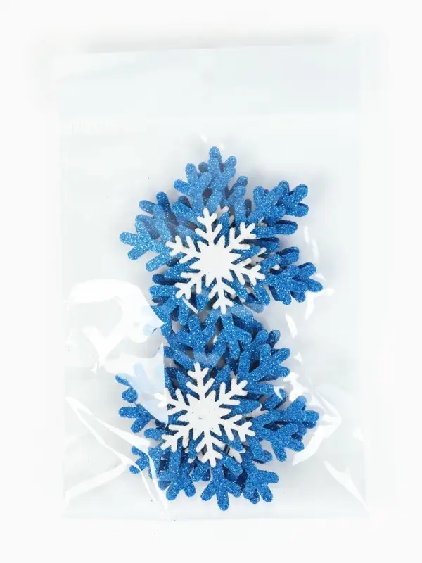 Заготовка для творчества &laquo;Снежинки&raquo;, 5.5 см, набор 6 шт., голубая с белой, фоамиран