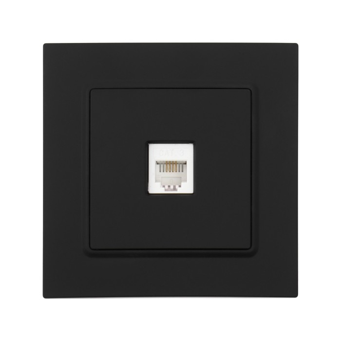 Розетка телефонная одноместная TOT Elegant, скрытая, черная Розетка телефонная одноместная TOT Elegant, скрытая, черная