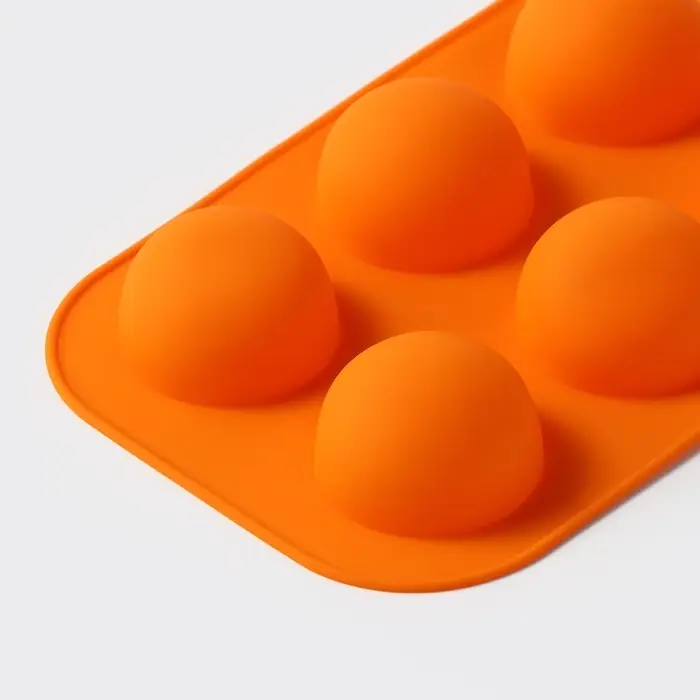 Форма для выпечки Доляна &laquo;Полусферы&raquo;, силикон, 24&times;16 см, 6 ячеек, d=5.5 см, МИКС