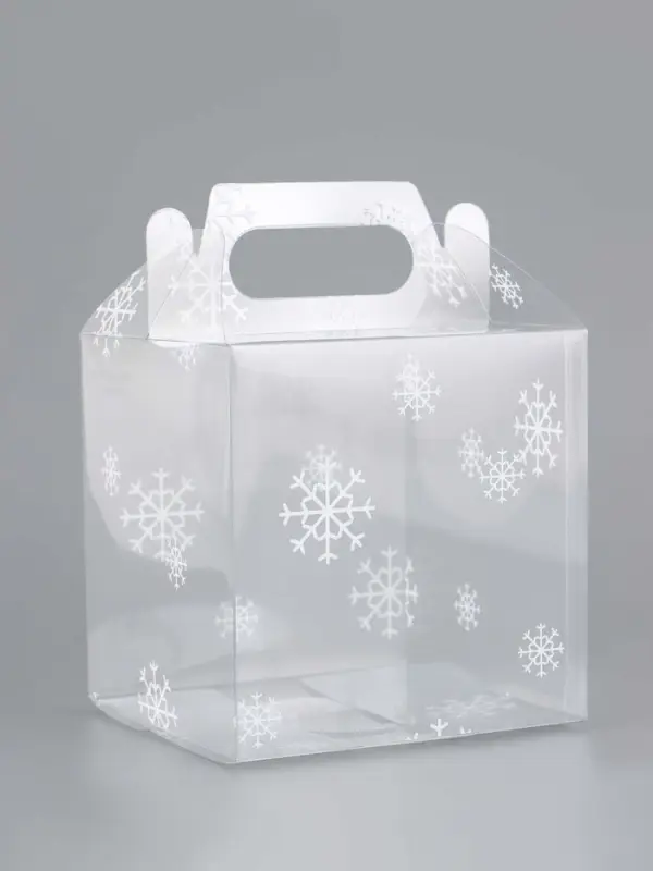 Коробка подарочная новогодняя складная ПВХ &laquo;Праздничное настроение&raquo; 11&times;11&times;11 см .