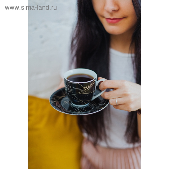 Чайная пара керамическая Доляна «Кассиопея», 2 предмета: чашка 200 мл, блюдце d=14,5 см Чайная пара керамическая Доляна «Кассиопея», 2 предмета: чашка 200 мл, блюдце d=14,5 см