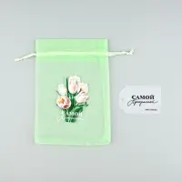 Мешочек подарочный из фатина с термонаклейкой «Самой прекрасной», 11 х 16 см +/- 1.5 см