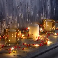 Гирлянда &laquo;Нить&raquo; 2 м, роса с насадками &laquo;Гранатовый браслет&raquo;, IP20, серебристая нить, 20 LED, от батареек АА&times;2, свечение тёплое белое