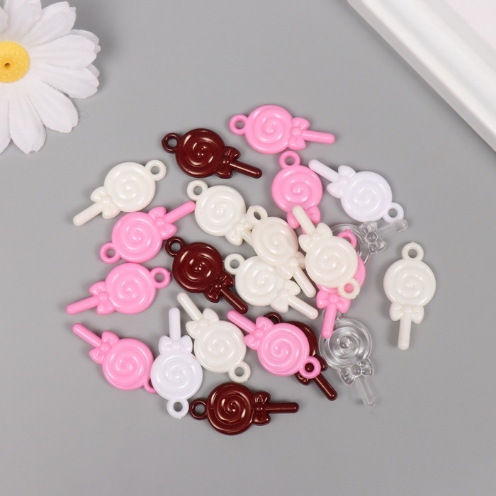 Декор для творчества пластик Декор для творчества пластик "Леденец на палочке" МИКС набор 20 гр 3,3х1,5х0,3 см