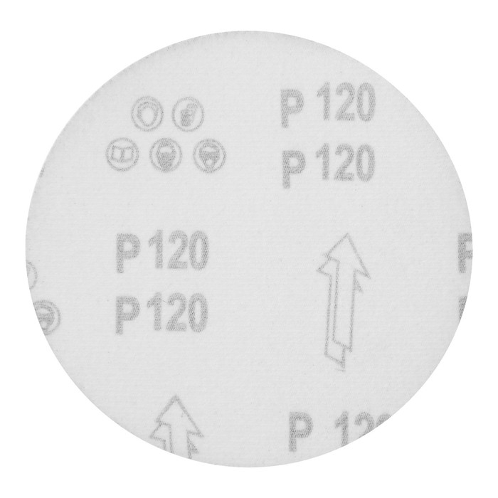 Круг абразивный шлифовальный под  Круг абразивный шлифовальный под "липучку" ТУНДРА, 150 мм, Р120, 5 шт.