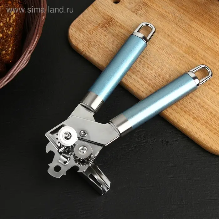 Нож консервный Доляна Lаgооnа, 19 см, нержавеющая сталь, цвет голубой металлик