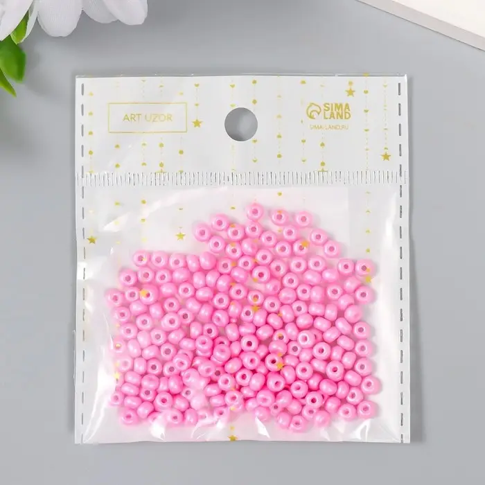 Бисер стекло 6/0  Бисер стекло 6/0 "Тёплый розовый" 15 гр