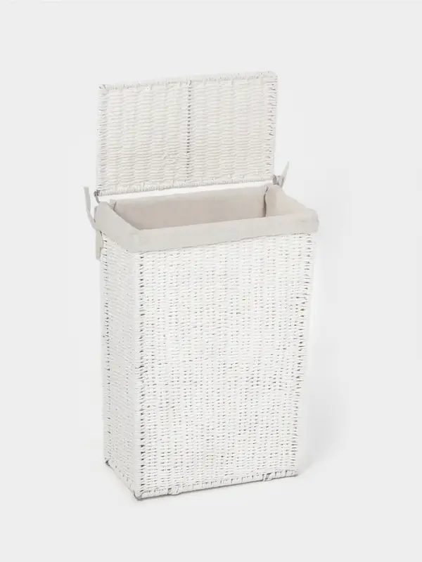 Корзина для белья LaDо́m «Классика», прямоугольная, 45×27×64 см, белая Корзина для белья LaDо́m «Классика», прямоугольная, 45×27×64 см, белая