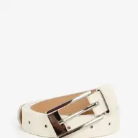 Ремень женский, 110&times;2.7 см, пряжка металл, серебристая, белый