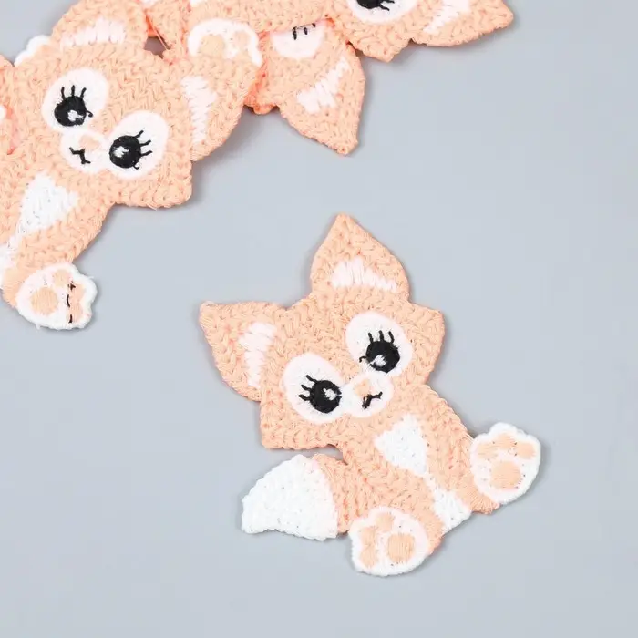 Декор для творчества текстиль вышивка Декор для творчества текстиль вышивка "Лисёнок" 7,5х5 см