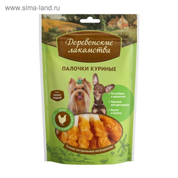 Палочки куриные Палочки куриные "Деревенские лакомства" для собак мини-пород, 55 г