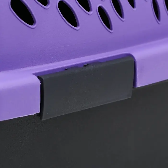 Переноска для животных, 49&times;32&times;27, с металлической дверью, пластик, фиолетовая