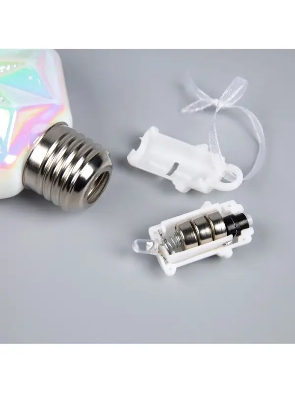 Набор ёлочных шаров &laquo;Изморозь&raquo;, 3 шт., d=7.5 см, 3 LED, от батареек AG13&times;9, свечение тёплое белое