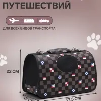Сумка - переноска &laquo;Виши&raquo;, размер S, 37&times;20&times;24 см, каркасная, коричневая