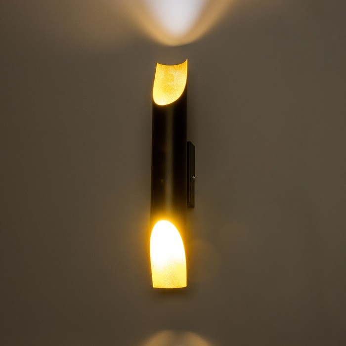 Бра "Тубус" 2хGU10 35Вт черный золото 6х6х47см