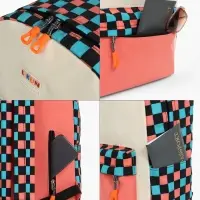 Рюкзак школьный на молнии, с карманами, размер 30&times;14&times;42 см, белый/розовый