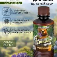 Настой для бани целебный Laboratory Katrin с эфирным маслом мяты, экстрактами лаванды и можжевельника, 250 мл