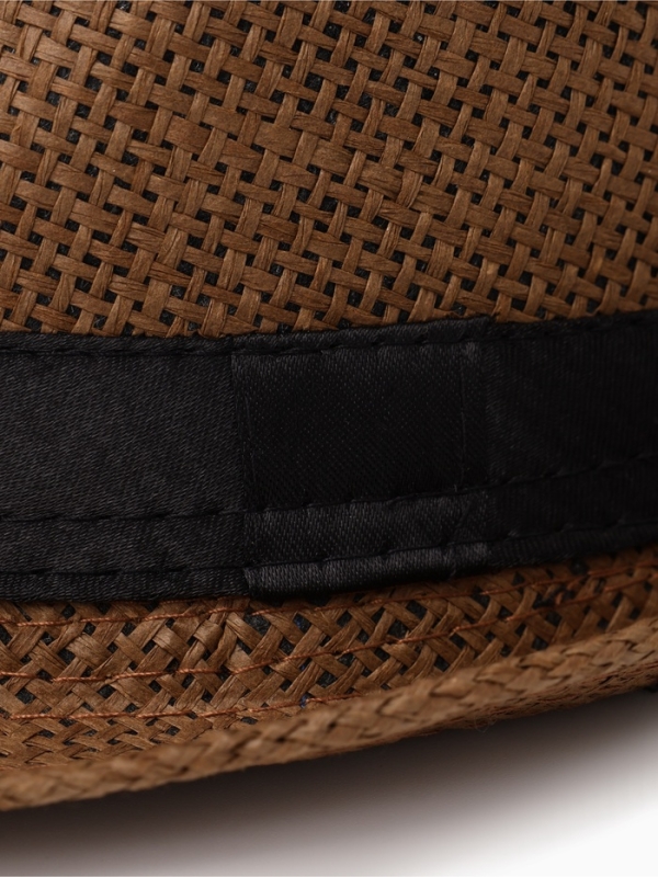 Шляпа мужская MINAKU "Плетеная", размер 58, цвет коричневый