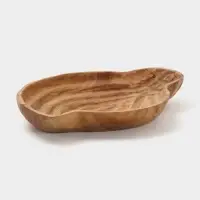 Тарелка &laquo;Древесная кора&raquo;, 28&times;21&times;5 см, дерево джати, коричневая