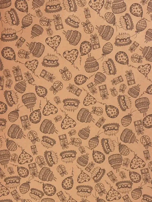 Крафт бумага «Праздник» черный на коричневом фоне, 0.7×10±5% м, 60 г Крафт бумага «Праздник» черный на коричневом фоне, 0.7×10±5% м, 60 г