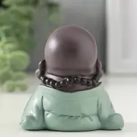 Сувенир полистоун "Маленький будда - Абхайя-мудра" зелёно-коричневый 8х6х6 см