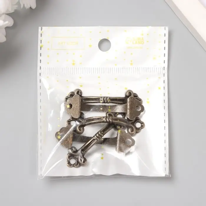 Ручка для шкатулки металл Ручка для шкатулки металл "Антик" бронза 4,6х1,3 см