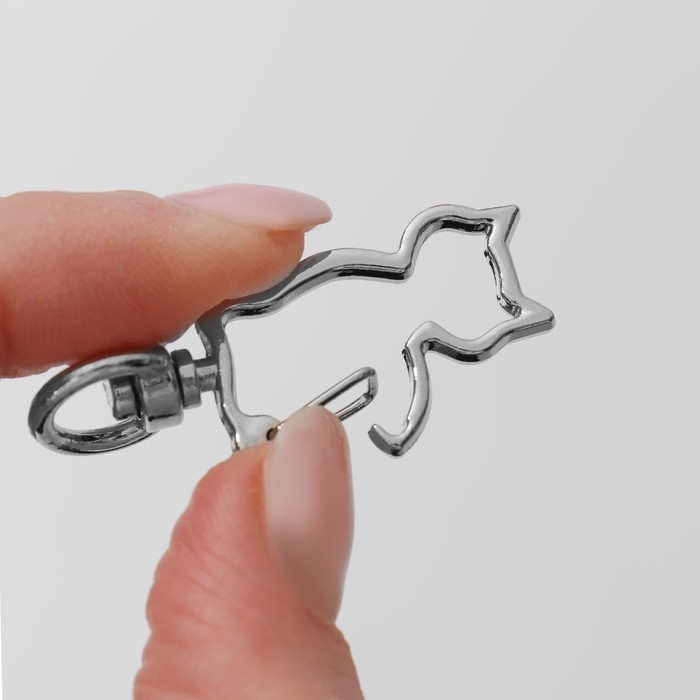 Карабин металлический «Кошка», 42 × 17 мм / 8 × 2,2 мм, 5 шт, цвет серебряный Карабин металлический «Кошка», 42 × 17 мм / 8 × 2,2 мм, 5 шт, цвет серебряный