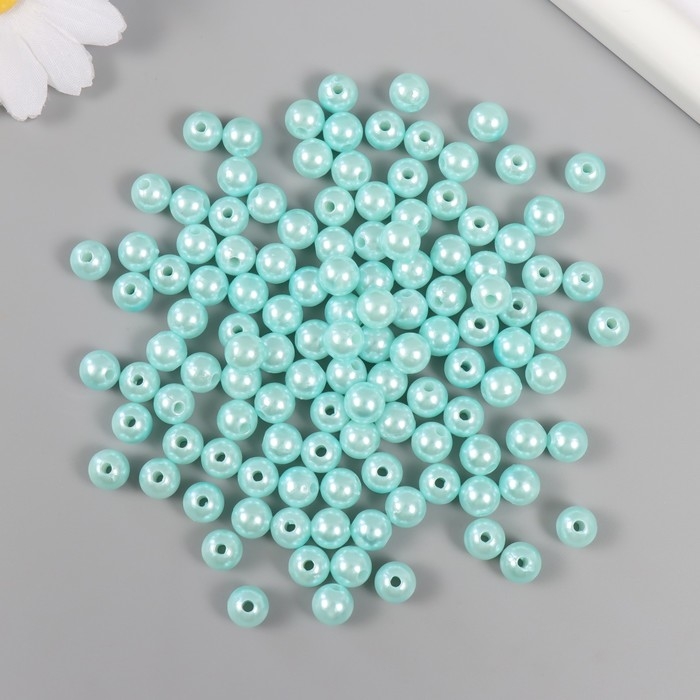 Набор бусин Набор бусин "Жемчуг" d 8 мм, 250 гр, голубой