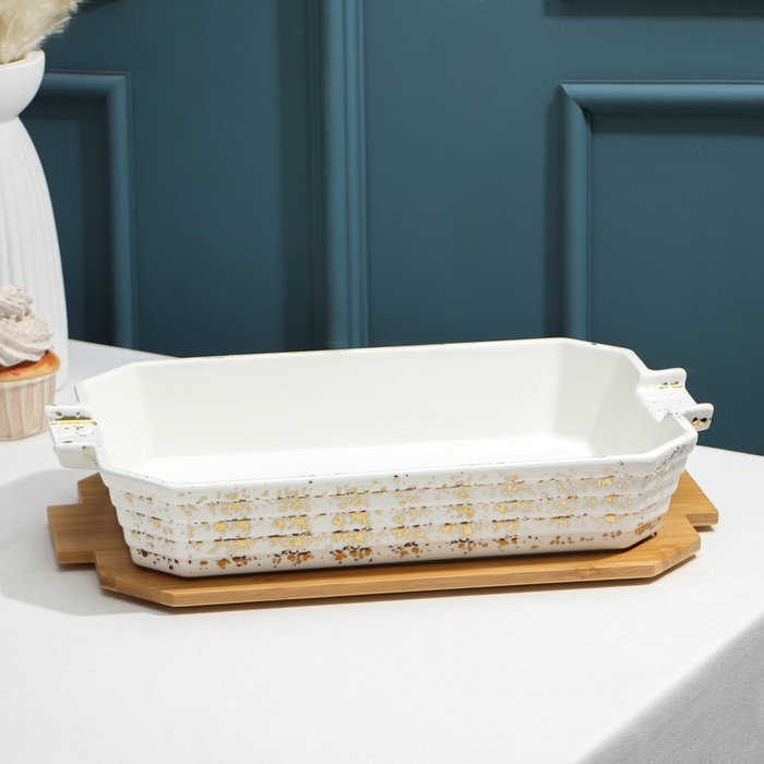 Мармит из жаропрочной керамики прямоугольный, 2 л, 41×22,5×13 см, цвет белый Мармит из жаропрочной керамики прямоугольный, 2 л, 41×22,5×13 см, цвет белый