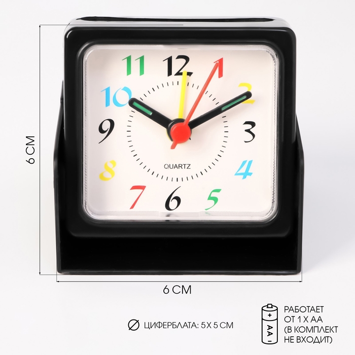 Будильник Будильник "Классика", дискретный ход, d-5 см, 6 х 6 см