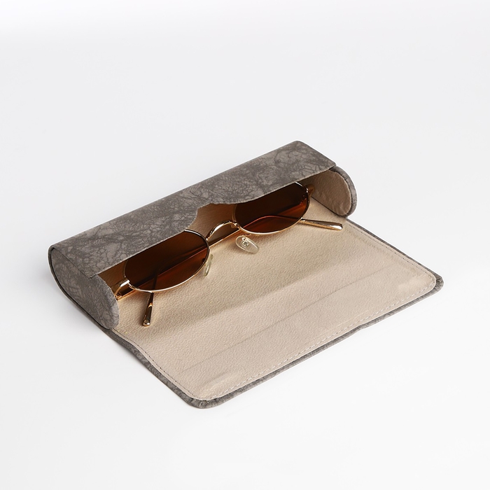 Футляр для очков на хлопушке, длина 16 см, цвет серый Футляр для очков на хлопушке, длина 16 см, цвет серый