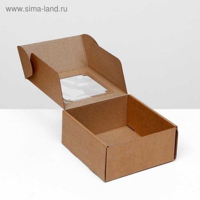 Коробка самосборная, с окном, крафт, 19 х 18 х 9 см Коробка самосборная, с окном, крафт, 19 х 18 х 9 см