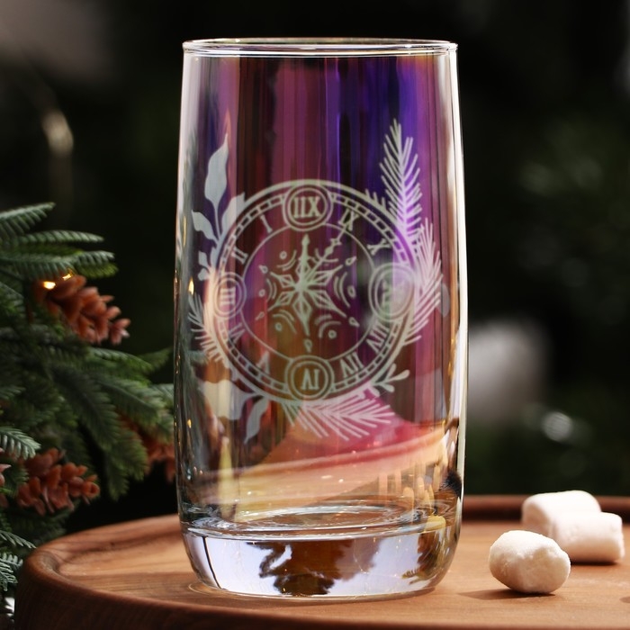 Новый год. Стакан стеклянный «Часы», 330 мл Новый год. Стакан стеклянный «Часы», 330 мл