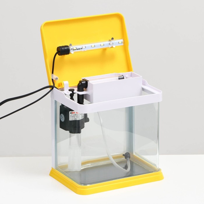 Аквариум SeaStar HX-180F в комплекте: LED-лампа, фильтр, 3,5 л, желтый Аквариум SeaStar HX-180F в комплекте: LED-лампа, фильтр, 3,5 л, желтый