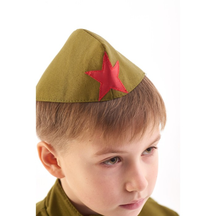 Костюм военного  Костюм военного "Солдат", гимнастёрка, ремень, пилотка, 5-7 лет, рост 122-134 см