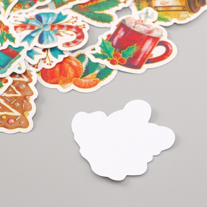 Наклейки для творчества Наклейки для творчества "Новый год. Акварель" тиснение золото набор 48 шт 9х7х0,8 см