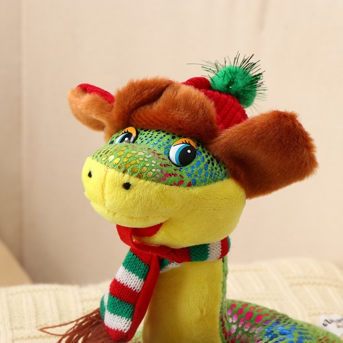 Мягкая игрушка «Змея», в шапке ушанке и шарфе, 15 см Мягкая игрушка «Змея», в шапке ушанке и шарфе, 15 см