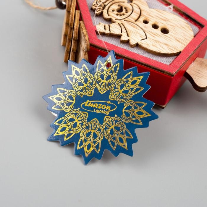 Ёлочная игрушка «Домик со снеговиком», от батареек, свечение тёплое белое Ёлочная игрушка «Домик со снеговиком», от батареек, свечение тёплое белое