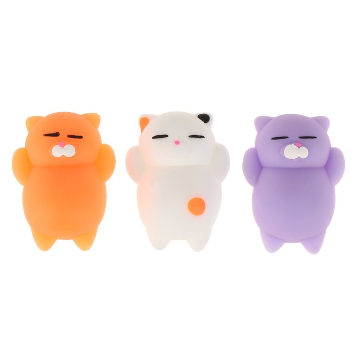 Мялка антистресс «Киска», набор 3 шт, цвета МИКС Мялка антистресс «Киска», набор 3 шт, цвета МИКС