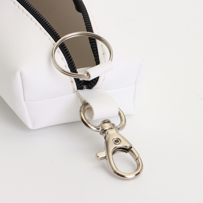 Ключница на молнии, длина 16 см, кольцо, карабин, цвет белый Ключница на молнии, длина 16 см, кольцо, карабин, цвет белый
