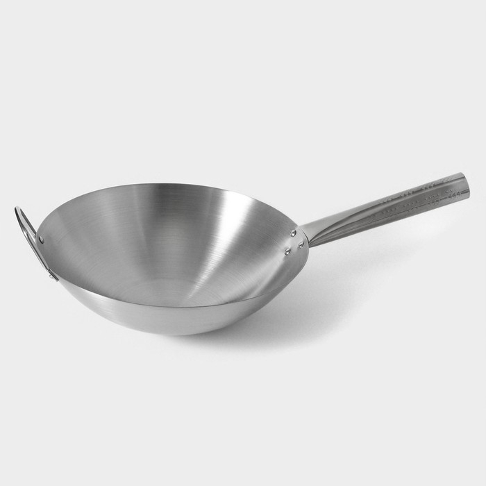 Сковорода-Wok Hanna Knövell из нержавеющей стали Chief, d=30 см, с ручкой Сковорода-Wok Hanna Knövell из нержавеющей стали Chief, d=30 см, с ручкой