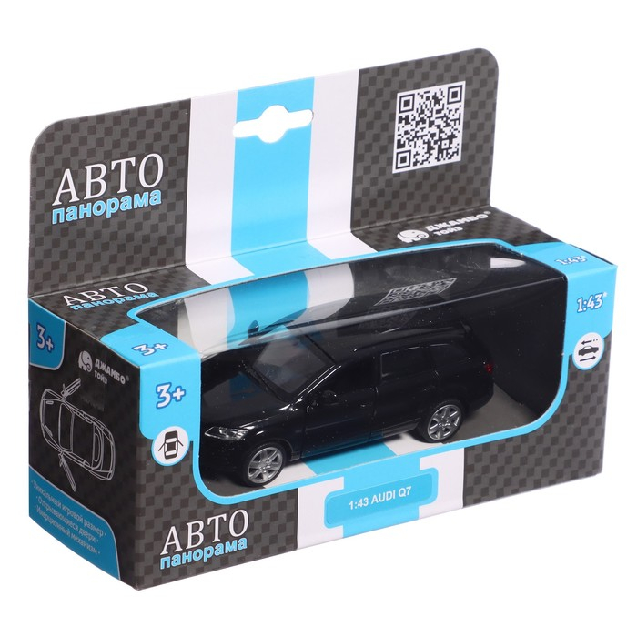 Машина металлическая Audi Q7 1:43, инерция, открываются двери, цвет чёрный Машина металлическая Audi Q7 1:43, инерция, открываются двери, цвет чёрный