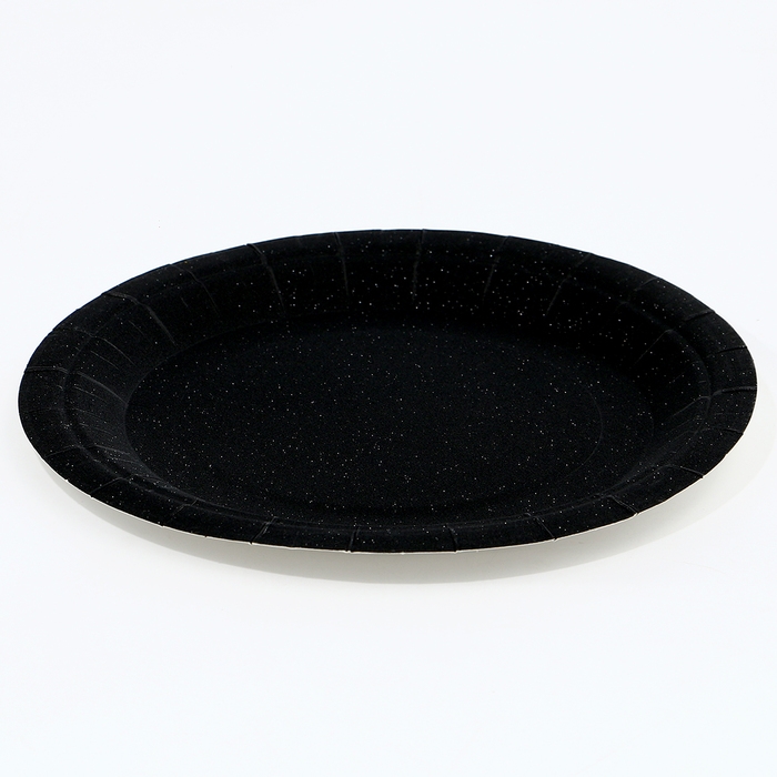 Тарелки бумажные, 6 шт., цвет чёрный Тарелки бумажные, 6 шт., цвет чёрный