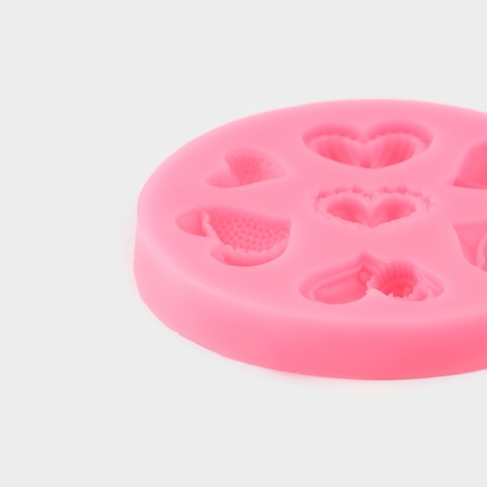 Молд «Сердца ажурные», силикон, 9,5×9,5 см, цвет МИКС Молд «Сердца ажурные», силикон, 9,5×9,5 см, цвет МИКС